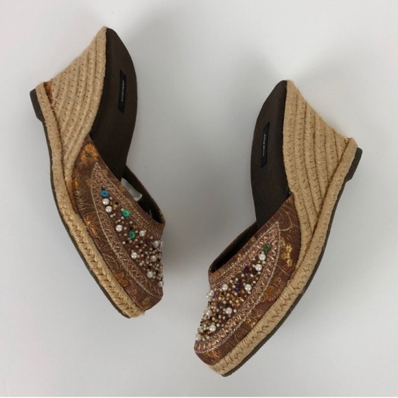 Xhilaration beaded straw wedges - Picture 1 of 8